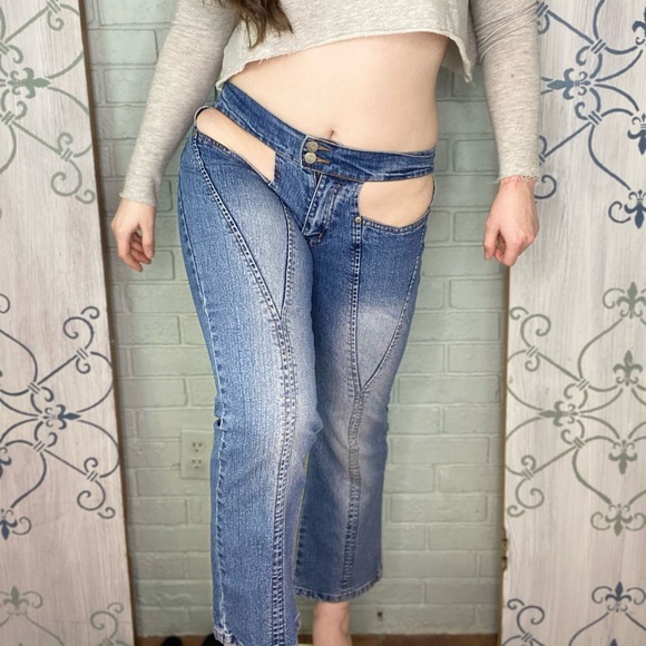 Y2K Hip Cut Out Low Rise Jeans by Neeso Jeans - Picture 2 of 14